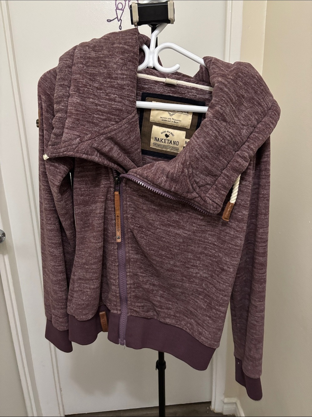 Naketano Women's Marled Plum Full-Zip Hoodie Jacket